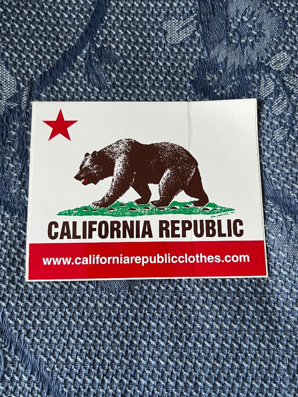 NEW California Republic decal sticker white, red, brown & green